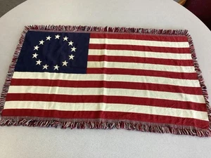Betsy Ross Flag Throw Blanket 28x47 Goodwin Weavers - Picture 1 of 10