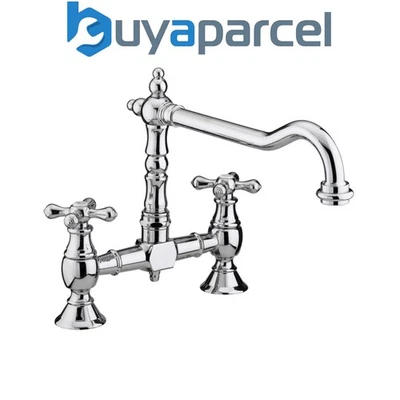 Bristan Colonial Bridge Kitchen Sink Mixer Tap Dual Handle Traditional - Chrome - Image 1 of 2