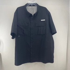 Realtree Fishing Shirt Mens 2XL Black Button Up Vented Short Sleeve Outdoor Gorp - Picture 1 of 12