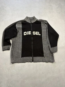 Chaqueta Suéter Vintage Diesel Tejida Cremallera Logo Bog Opio Y2K Hombre Talla XL 90s - Imagen 1 de 18