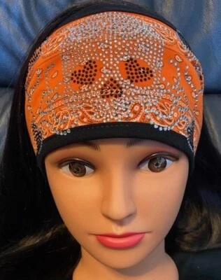 ¡Nuevo! Diademas Hanky Naranja/Negro/Plateado Corazón Calavera/Estrás ¡Las mejores! Foto 1 de 3