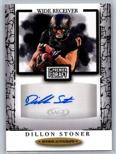 SAGE Premier Draft 2021 #A50 Dillon Stoner autógrafos Black Cowboys - Imagen 1 de 2