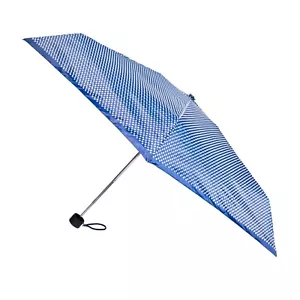 TOTES NeverWet MICRO MINI PURSE MANUAL UMBRELLA 38" Arc. Navy With White Pin NEW - Picture 1 of 5