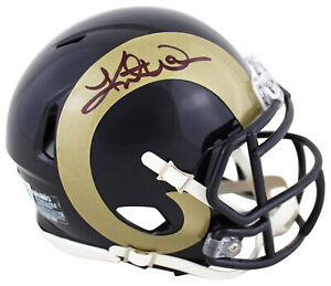 Rams Kurt Warner Authentic Signed 2000-16 TB Speed Mini Helmet BAS Witnessed