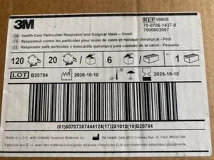 *CASE OF 120* 3M N95 1860S Health Care Particulate Respirator Surgical Face Mask - Picture 1 of 2
