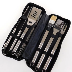 Gourmet Traditions Barbecue Set in Canvas Handled Black Case - Picture 1 of 7