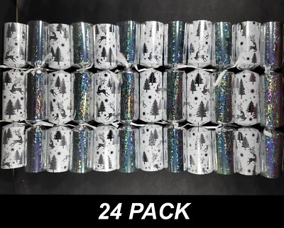 24 x Galletas de Navidad Bon Bon Bon Bons 30 cm Plateado y Blanco con Sombrero, Broma y Novedad Foto 1 de 4