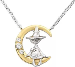 Moomin Snufkin Crescent Moon Necklace Ladies Accessory Women Silver Gold Gift - Picture 1 of 9