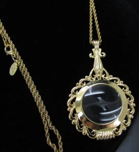 COLLAR JOAN RIVERS CRISTAL LORGNETTE LUPA TONO DORADO RARO Nuevo - Imagen 1 de 17