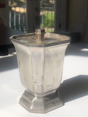 Vela contenedor Pottery Barn peltre plateado Estate Foto 1 de 3