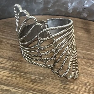 Vintage Mid Century Gold Plated Custom Spring Cuff Bracelet 4” Long - Picture 1 of 2