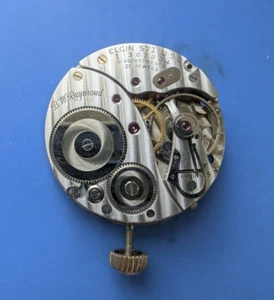 VINTAGE 16 SIZE 21 JEWEL  ELGIN BW RAYMOND GRADE 571 POCKET WATCH PARTS - Picture 1 of 27