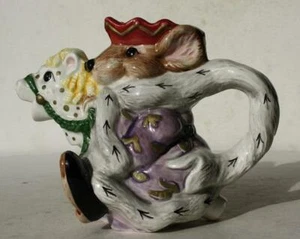 Mouse King Figurine Fitz Floyd Mouse King Riding Hobby Horse Creamer Ceramic --- - Picture 1 of 1