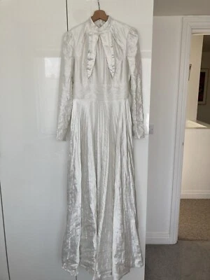 Erdem ivory white satin ballgown wedding dress long sleeve maxi size 10 S  - Image 1 of 4