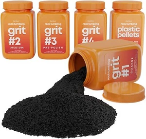 Rock Tumbler Grit Refill Kit - 3.5 Pounds Grits Media + Poly Plastic Pellets - Picture 1 of 5
