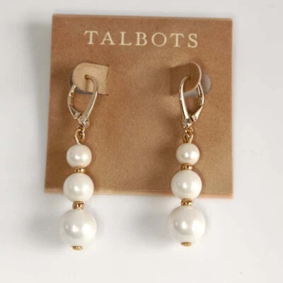Nuevos pendientes colgantes Talbots cuentas de perlas de vidrio regalo moda mujeres fiesta joyería Foto 1 de 3
