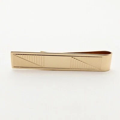 Solid 14k Gold Money Tie Clip Engravable Ribbed Fathers Day Graduation New - Image 1 of 4