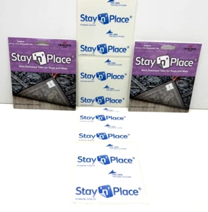 x2 Stay N Place 4"x4" Adhesive Releasable carpet Rug & Mat Tabs for hard floor - Picture 1 of 5