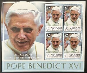 ST VINCENT POPE BENEDICT XVI STAMPS 2005 MNH ELECTED 265TH POPE ON 4-19-2005