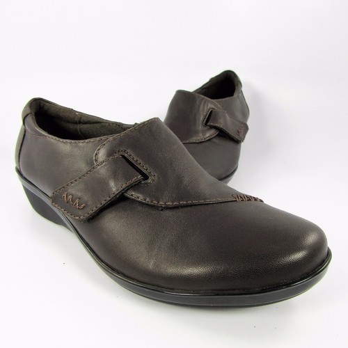 NEW Mocassini Clarks KARA Strap da donna taglia 5 5 M mocassini slip on in pelle marrone