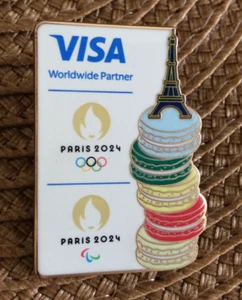 Paris 2024 olympic games Pin VISA MACARON - Picture 1 of 1