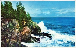 Otter Cliff Bar Harbor Maine Postcard 1992 Posted - Picture 1 of 2