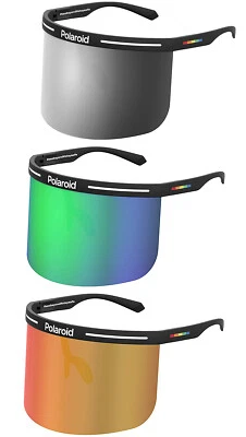 Polaroid Shield Visor Sunglasses w/ Mirrored Lens - PLD7038S - Image 1 of 4