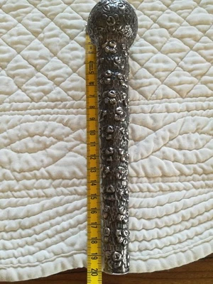 Magnifique pommeau ancien de canne en argent - Photo 1/4