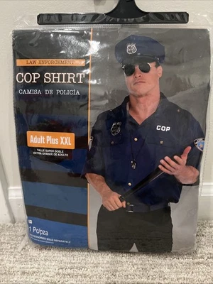 Camisa de policía policía disfraz Halloween estilo policía adulto XXL vestir nueva Foto 1 de 2
