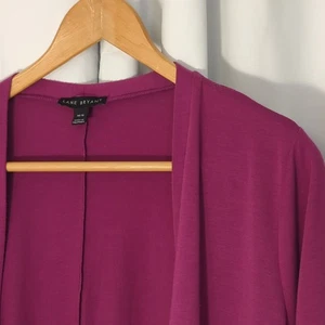 Suéter Lane Bryant Para Mujer 14/16 Ligero Frente Abierto Rosa Baya Manga Larga - Imagen 1 de 6