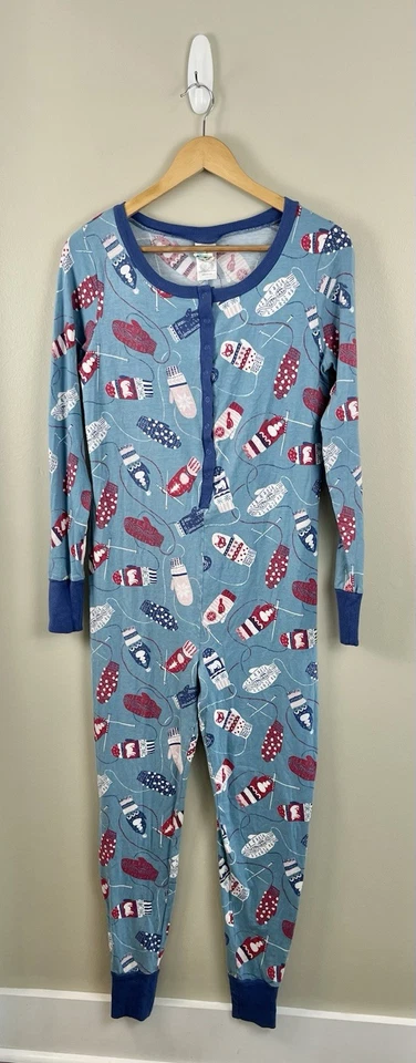 Pijama de una pieza Munki Munki Lg manopla de punto estampado de invierno algodón ligero Foto 1 de 4