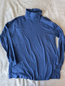 Girocollo Woolrich vintage anni 90 punto singolo blu grande - Foto 1 di 6