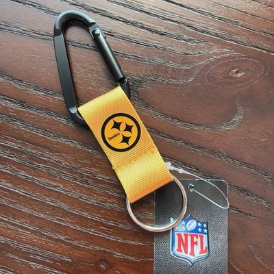 NFL Pittsburgh Steelers Mosquetón Cordón Llavero Soporte Dorado 5 pulgadas NUEVO Foto 1 de 3