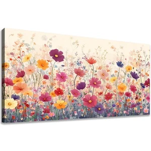 LKY ART Wall Art Canvas Floral Wall Decor for Living Room Colorful Wildflower... - Picture 1 of 6