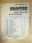 1990 SNAPPER ÉQUITATION TRACTEURS ACCESSOIRES PIÈCE MANUEL NO. 06614