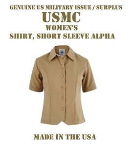 SHIRT DAMEN USMC KHAKI KURZARM SERVICEKLEID ALPHA UNIFORM GRÖSSE AUSWÄHLEN - Bild 1 von 11