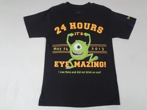 DISNEY PARKS MONSTERS INC MIKE 24 HOURS IN PARK MEDIUM BLACK T-SHIRT H1582 - Picture 1 of 6