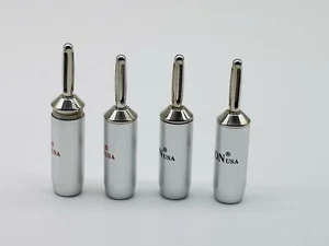 4x HIFI Copper Rhodium Plated Speaker Cable wire Banana Connector Plug - Picture 1 of 3