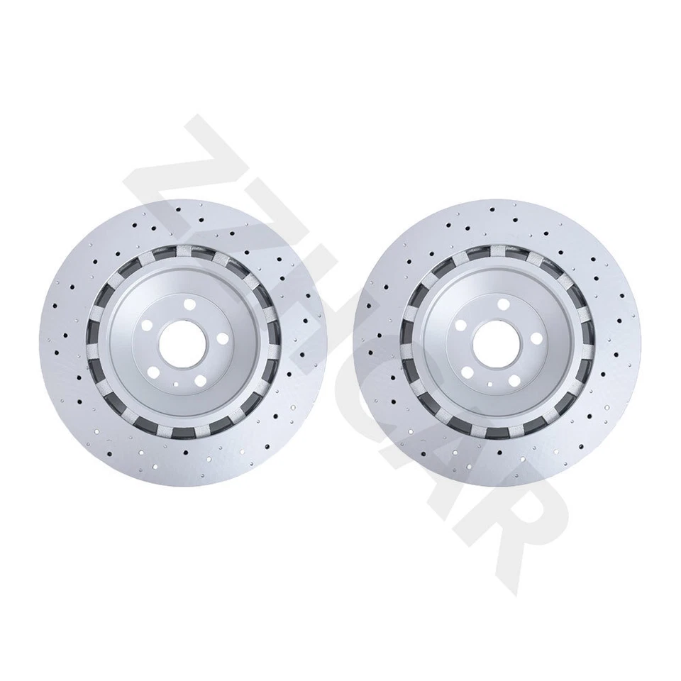 New Set of 2 Front Drilled 370mm Disc Brake Rotors for 2017-2020 Audi RS3 Foto 1 de 4