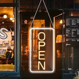 LED Neon Open Sign USB Powered for Business, Bar, Coffee Shop, 7.4"x15.9" - Picture 1 of 7