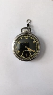 Vintage 1940's WESTCLOX Pocket Ben Black Dial Off White Hands Pocket Watch - Image 1 of 3