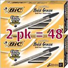 BIC Cristal Bold 1.6 mm Ball Pen Black - Pack of 48 (MSBP241-BKx2)