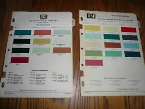 Nash Hudson 1955 1956 muestras de pintura colores chips - vintage - 2 años - Imagen 1 de 1