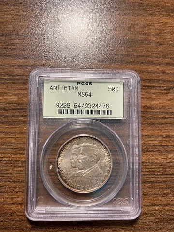 1937-P Antietam Silver Half Dollar Commemorative 50C PCGS MS 64 OLD GREEN HOLDER Cover