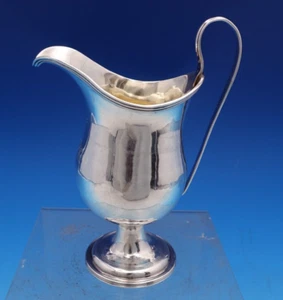 English Georgian Sterling Silver Creamer w/Family Crest Arm Flag Griffin (#8447) - Picture 1 of 13