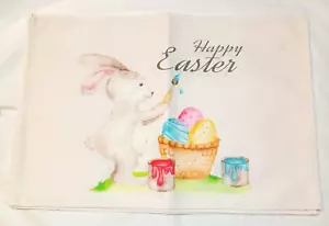 4 Washable Easter Placemats Bunny Painting Eggs New - Picture 1 of 3