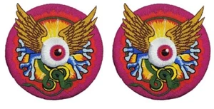 Mouse And Kelley Flying Eye grateful dead Patch (2PC BUNDLE -iron on sew on) - Picture 1 of 2