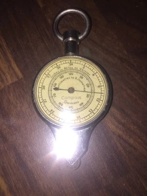 Vintage COMPASS Germany Opisometer NAUTICAL Kilometers Miles Map Measurer - Image 1 of 4