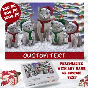 Russian Blue Jigsaw Puzzle for Adults Interlocking Games Christmas Cat Gift NWT - Picture 1 of 49
