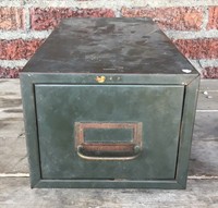 Vintage COLE Industrial Gray Metal Single Drawer File Cabinet Filing Storage 